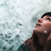 Winter Schnee Mensch Frau Atem Freude