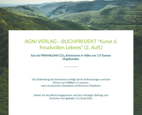 Agni Verlag - Buchprojekt 2025 - Kunst d freudvollen Lebens 2A - CO2urkunde