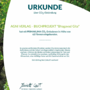 Agni Verlag - Buchprojekt 2026 - Bhagavad Gita - CO2urkunde