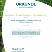 Agni Verlag - Buchprojekt 2026 - Yoga Sutra Samadhi Pada 2. Aufl. - CO2urkunde